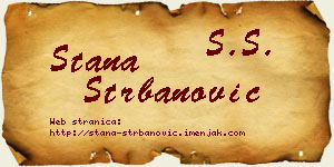 Stana Štrbanović vizit kartica